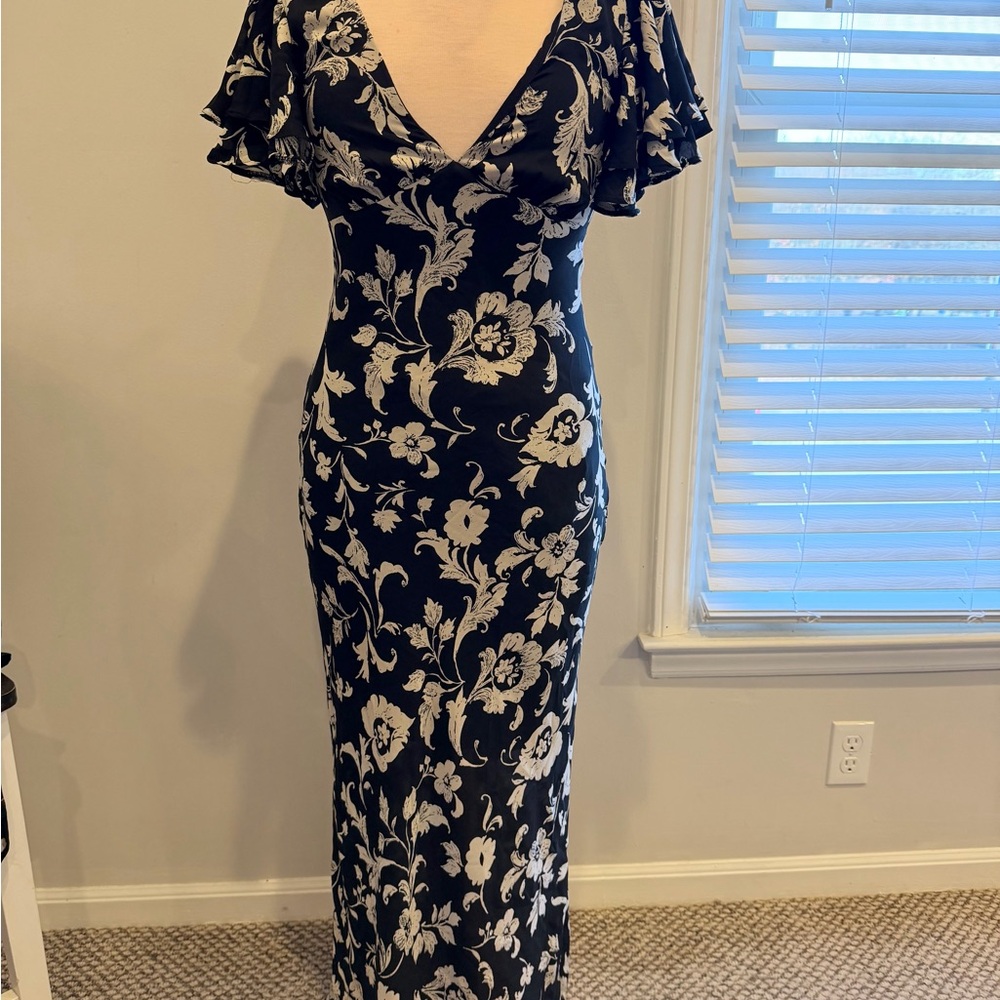 Abercrombie & Fitch Black and White Floral Maxi Dress